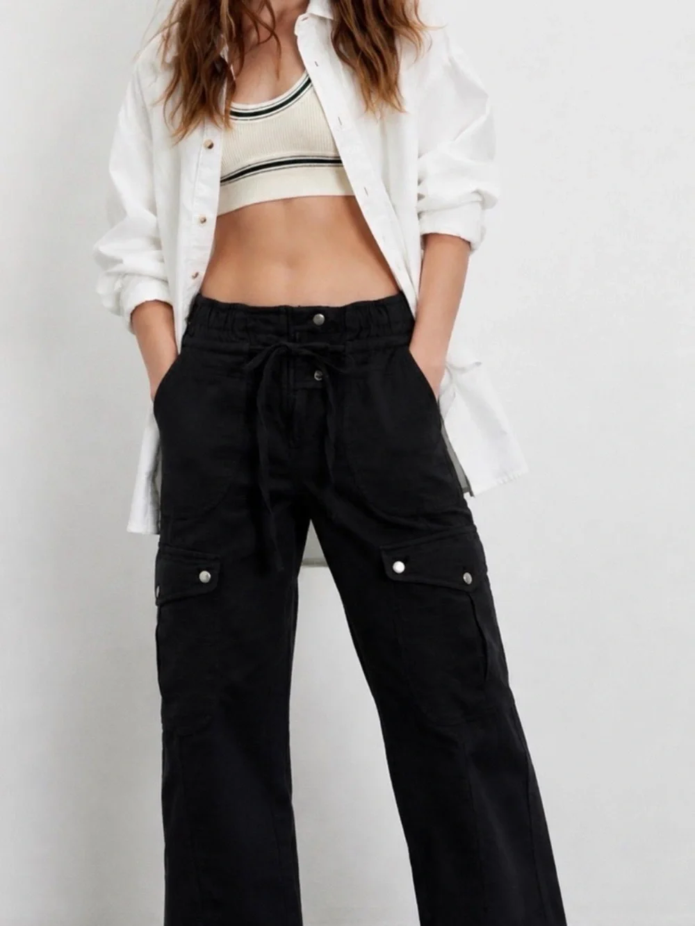 Free People Black park ave pants